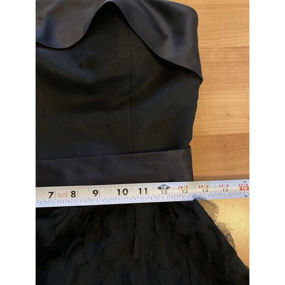 White House Black‎ Market Size 6 Strapless Chiffon Ruffled Bottom Black Dress - Picture 15 of 16